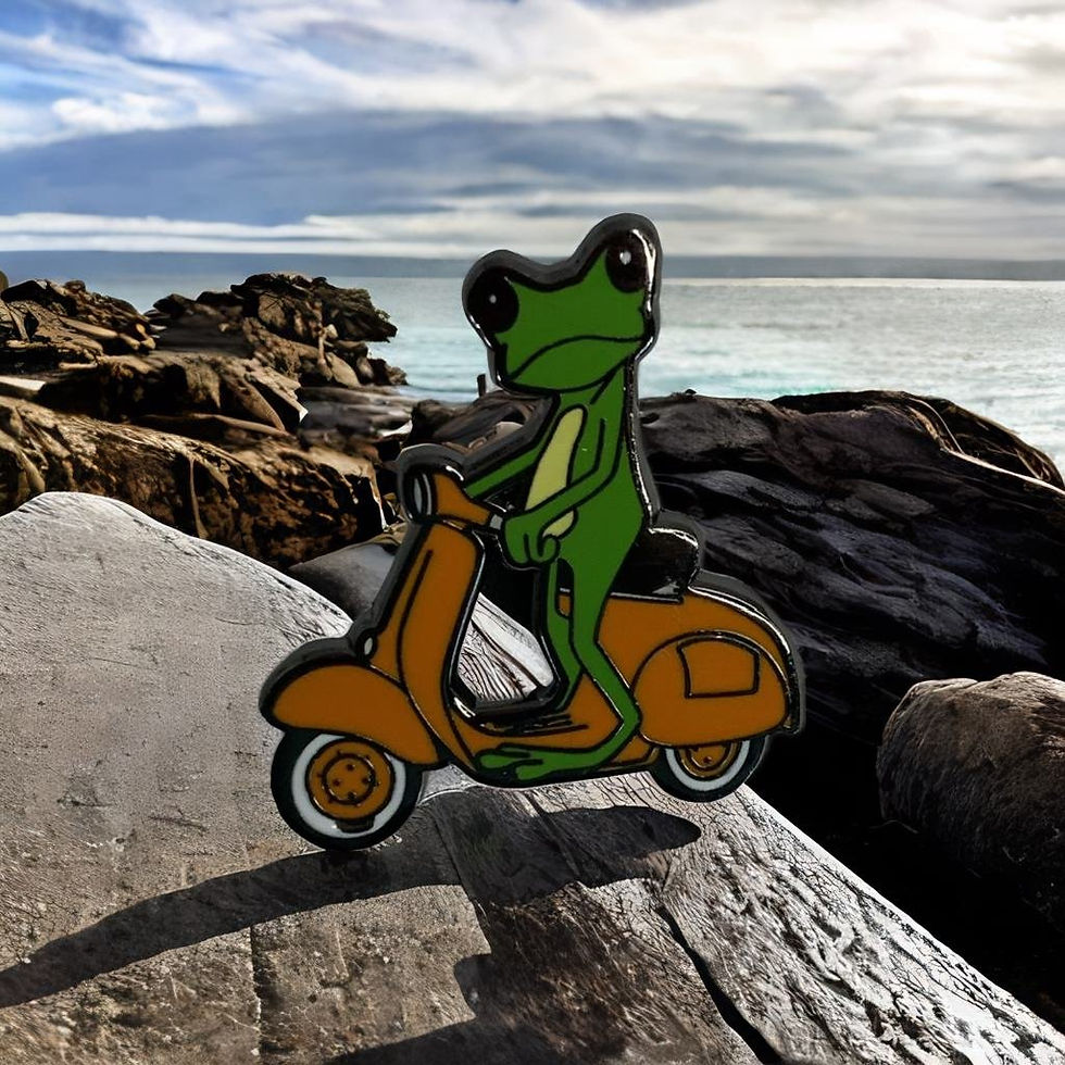 (U)Frog on a scooter Hard Enamel Pin
