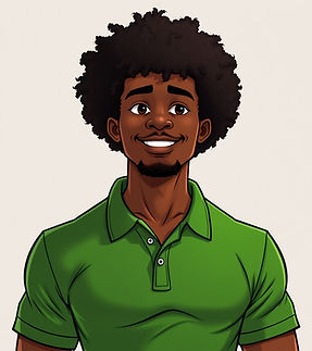 black guy with afro green polo shirt .jpg