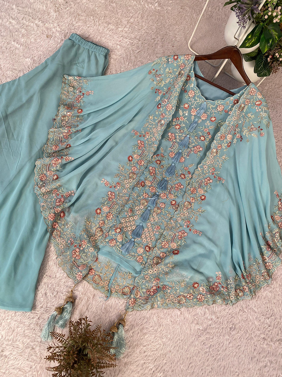 Thumbnail: Indian party wear kurta palazzo online