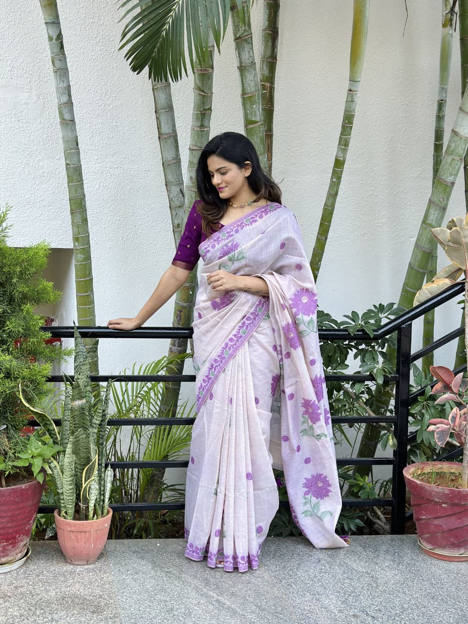 Thumbnail: Traditional Pallu Muga Cotton Saree