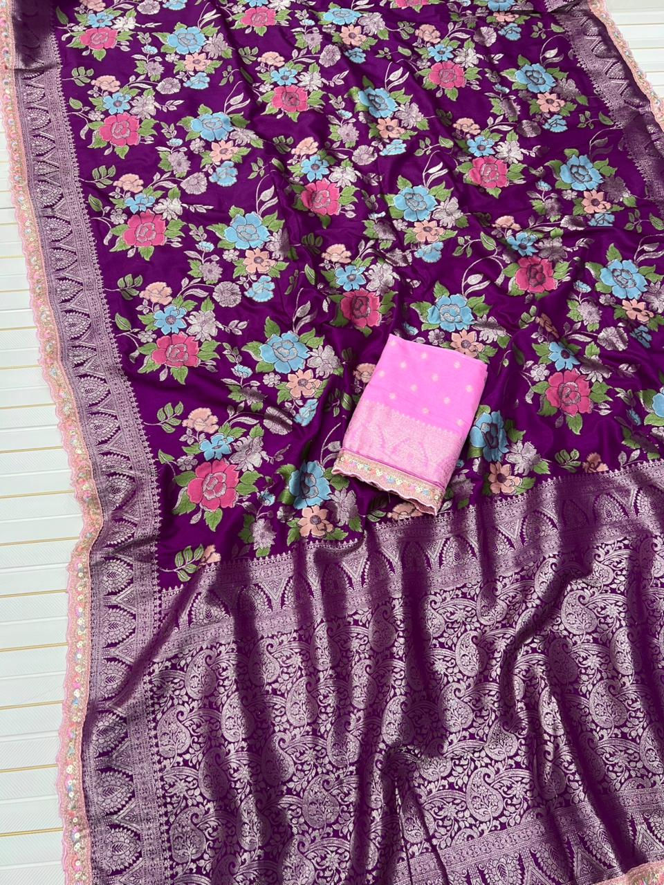 Thumbnail: Party wear Dola silk saree online USA