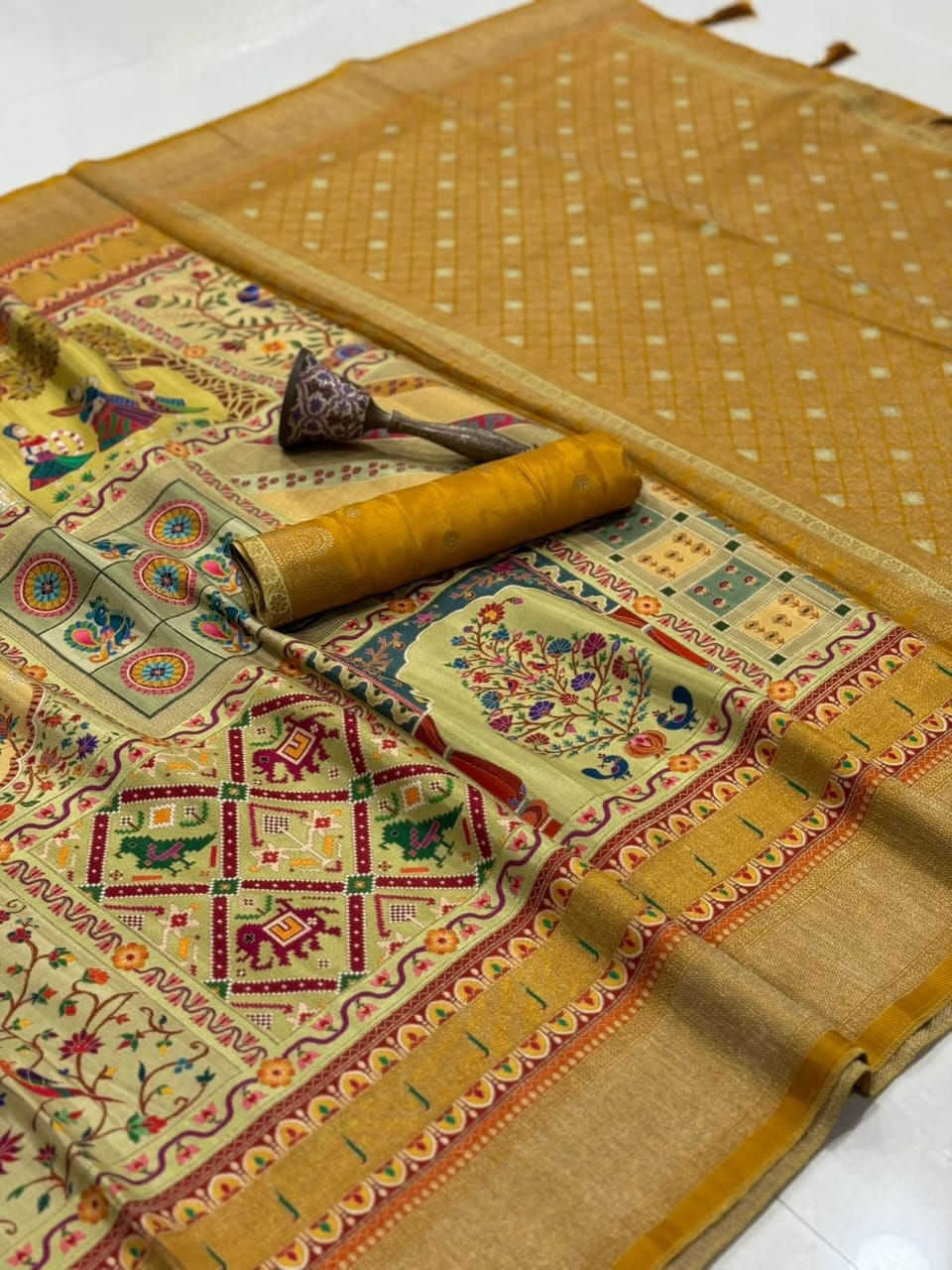 Thumbnail: SP-position print viscose gaji silk party wear saree