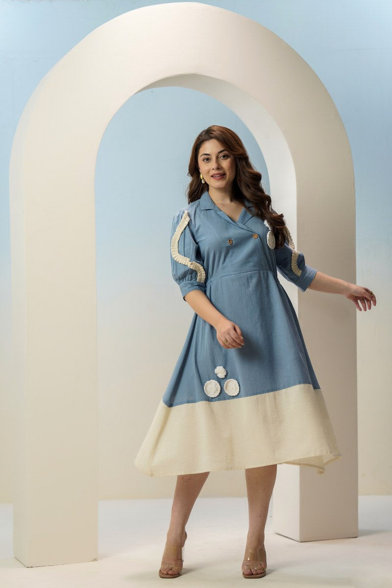 Thumbnail: Women's Casual Midi Dress | Cotton Tunic | Chic Boho Style Dress
