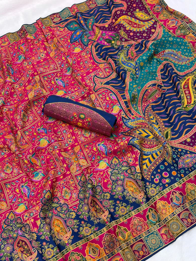 SP-11 Viscose Silk Saree with Rich Traditional Woven Pallu