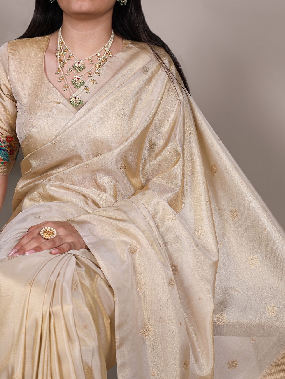 Thumbnail: Indian festive Paithani saree