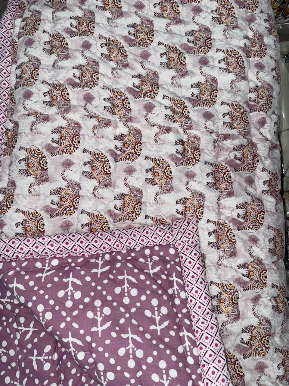 Thumbnail: Handcrafted Jaipuri cotton quilt folded