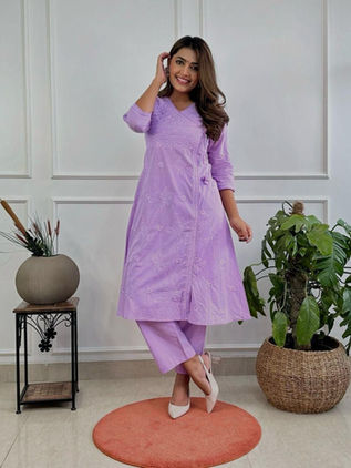 Soft cotton Chikankari kurta and pant