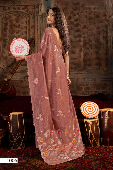 Elegant fancy saree with modern design and intricate embellishments