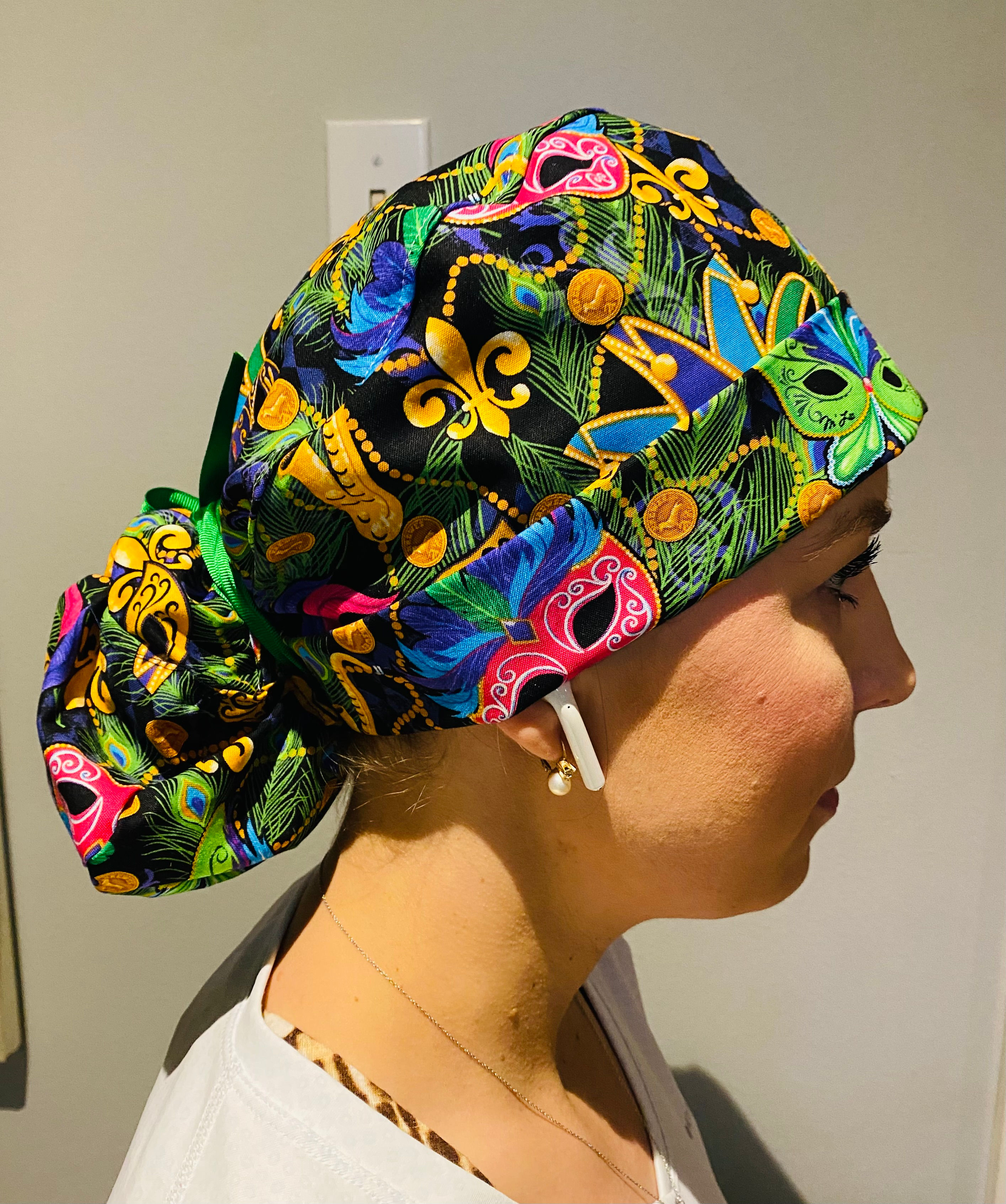 Mardi Gras Scrub Cap