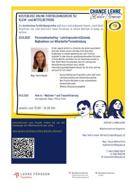 kostenloser Online-Vortrag Personalmarketing/Lehrlinge