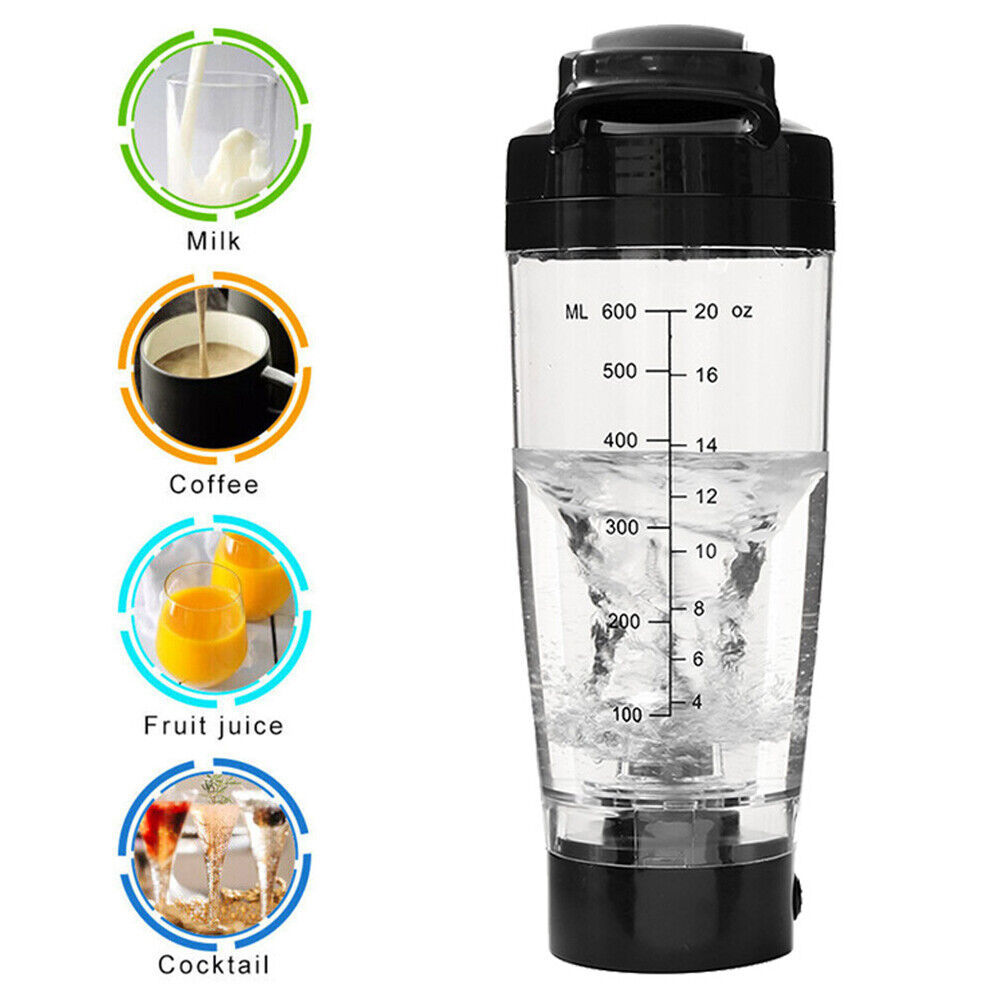 600ML Electric Protein Mixer Shaker Bottle Vortex Cup Portable Blender Drink UK