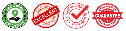 Trust Badges - Local, Insured, Guaranteed, Excellent Customer Service for Home Improvement Business