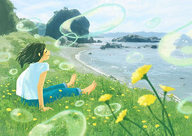 アロマで癒されて幸せな気分になる女性