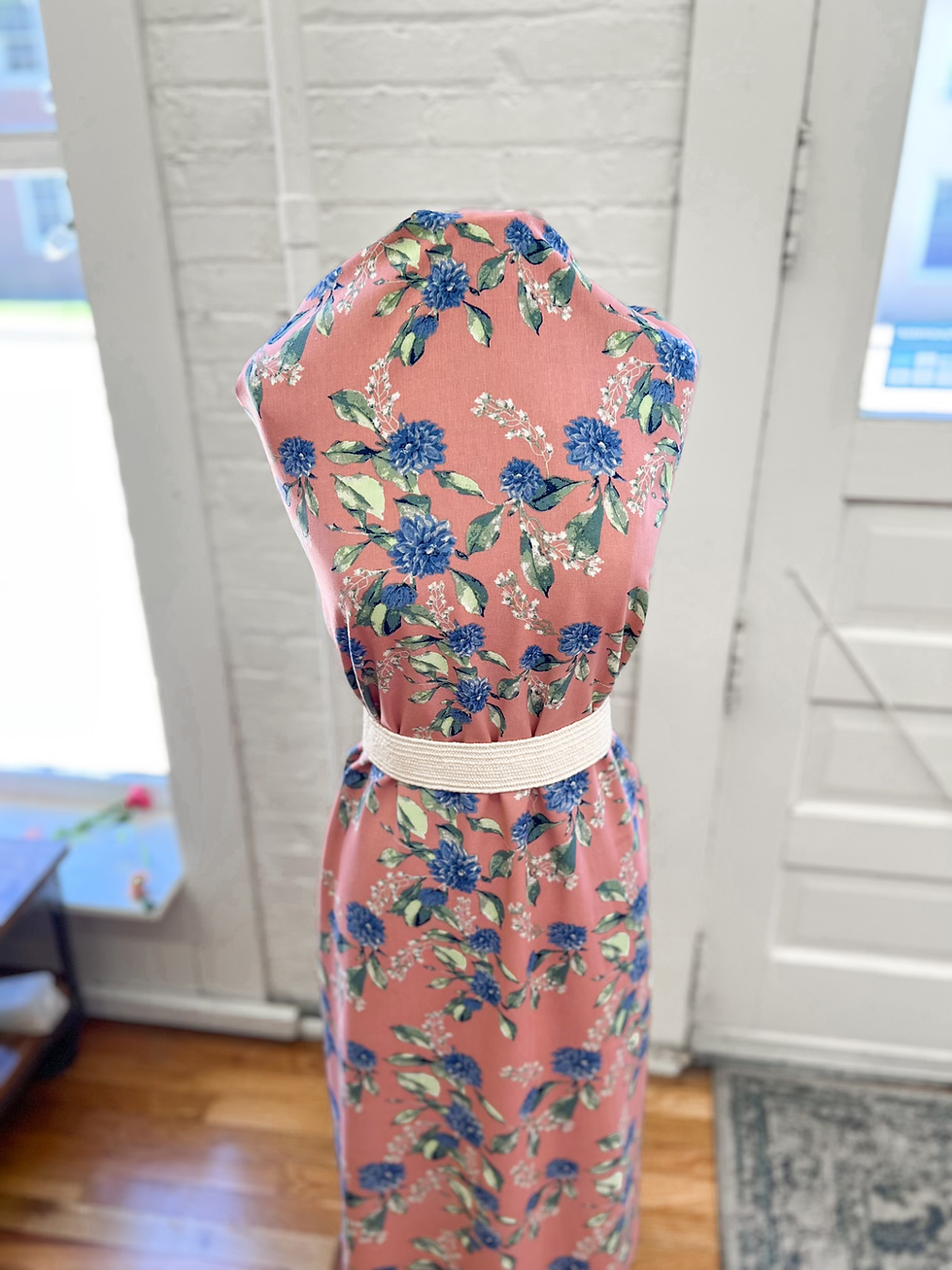 Pink Floral Linen Blend | per half yard