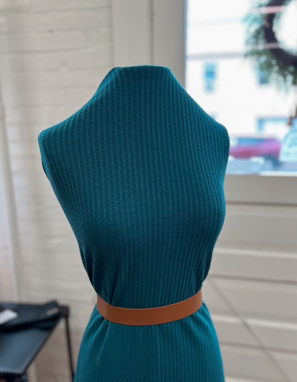 Thumbnail: Pine Green Waffle Ribbed Knit | per half yard 
