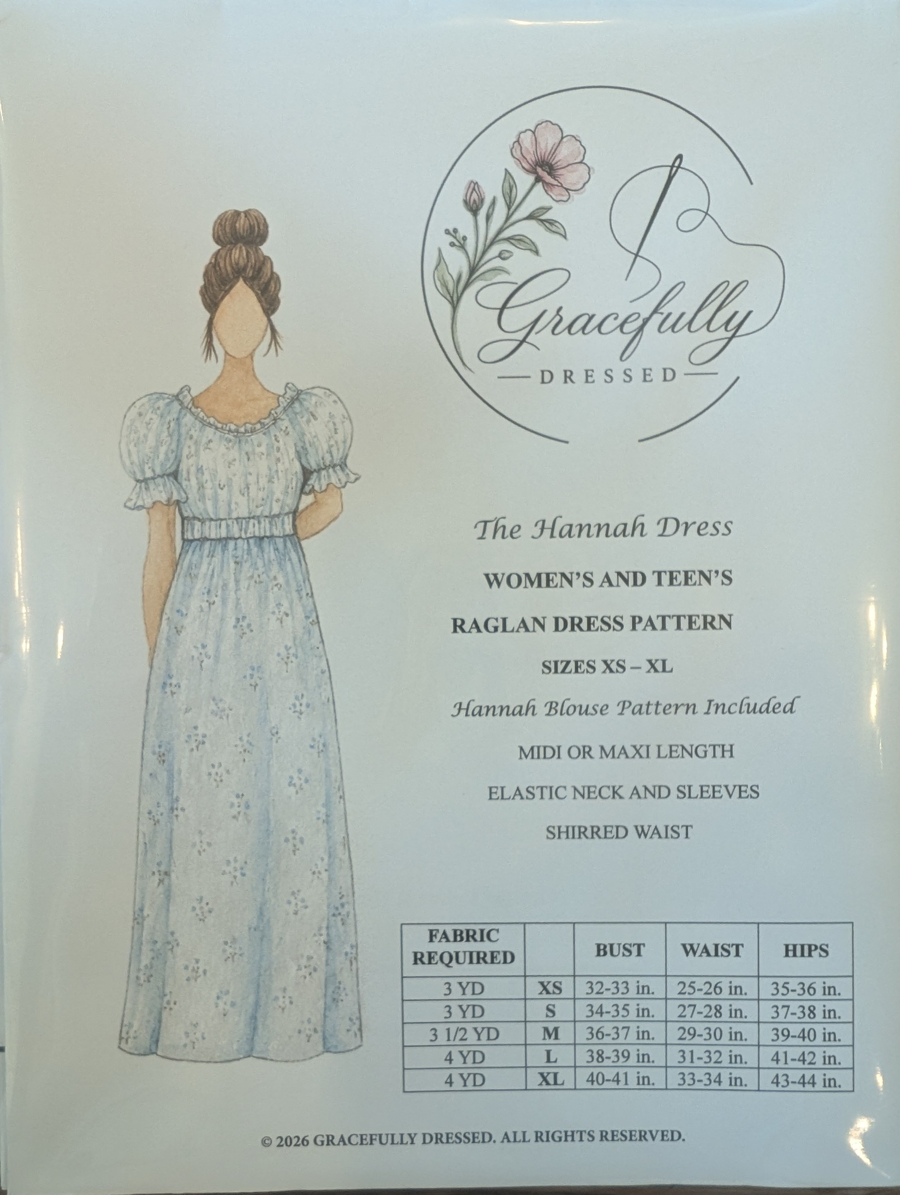 Gracefully Dressed Hannah Raglan Pattern