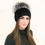 Thumbnail: Knit Mink Fur Hat With Silver Fox Fur Top