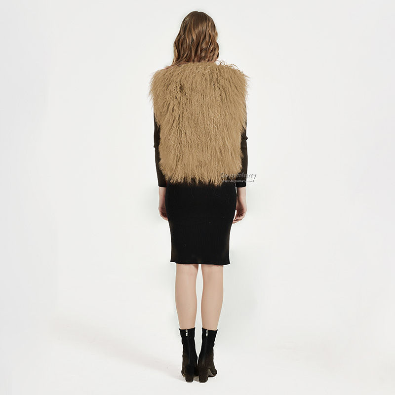 Thumbnail: Mongolian Sheepskin Vest in Sand