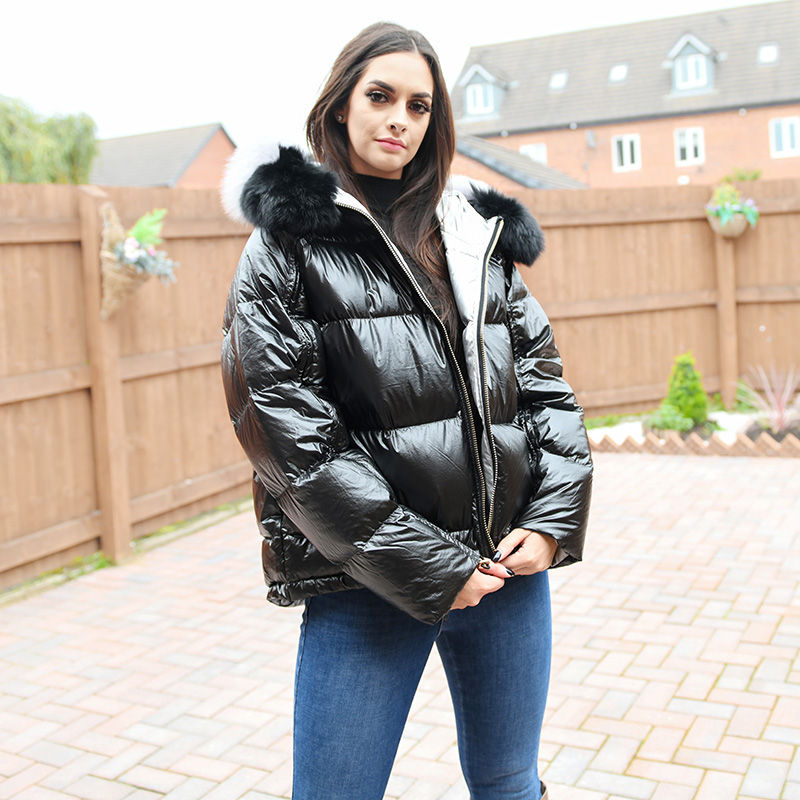 Thumbnail: Down Coat With Fox Fur Trim