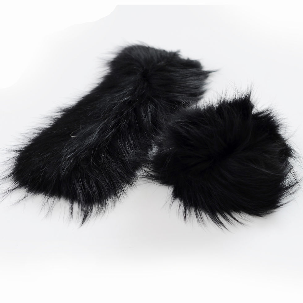 Thumbnail: Raccoon Fur Slap on Cuffs in Black