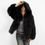 Thumbnail: Fox Fur Hoody in Black