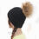 Thumbnail: Wool Beanie Hat With Raccoon Pom Pom