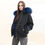 Thumbnail: Rabbit Fur Lined Bomber Jacket  With Raccoon Fur Collar