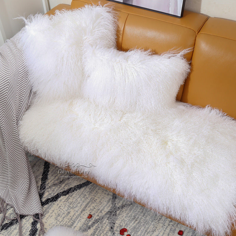 Thumbnail: Mongolian Sheepskin Rug in White