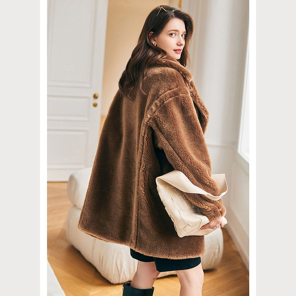 Thumbnail: Wool Teddy Jacket in Camel