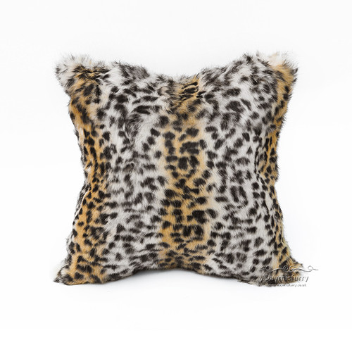 Rabbit Fur Pillow Case in Leopard Print daymisfurry