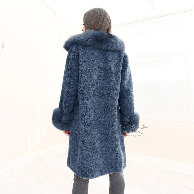 Thumbnail: Fleece Wool Teddy Coat In Denim