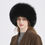 Thumbnail: Fox Fur Hat with Leather Top in Black