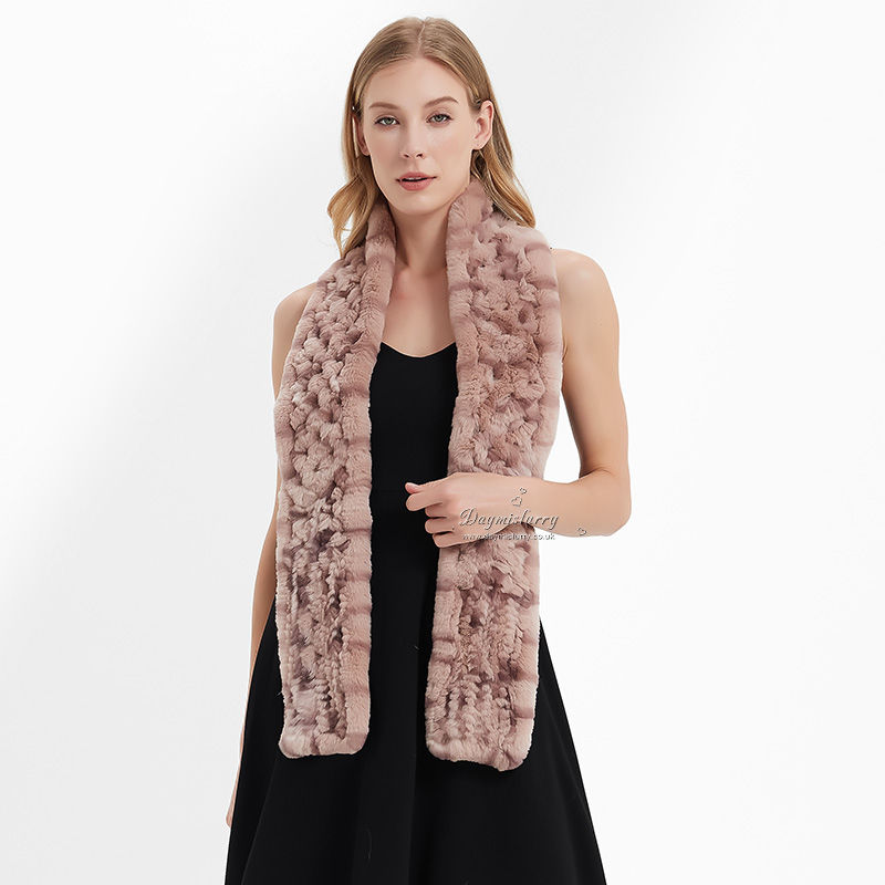 Thumbnail: Knit Rex Rabbit Fur Scarf