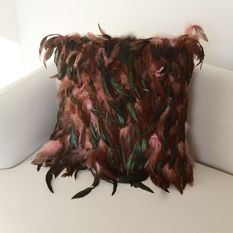 Thumbnail: Dyed  Feather Decorative Pillow Case