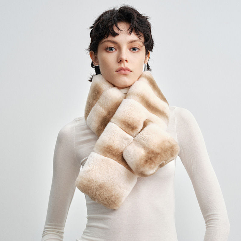 Thumbnail: Chinchilla-Inspired Rex Fur Scarf