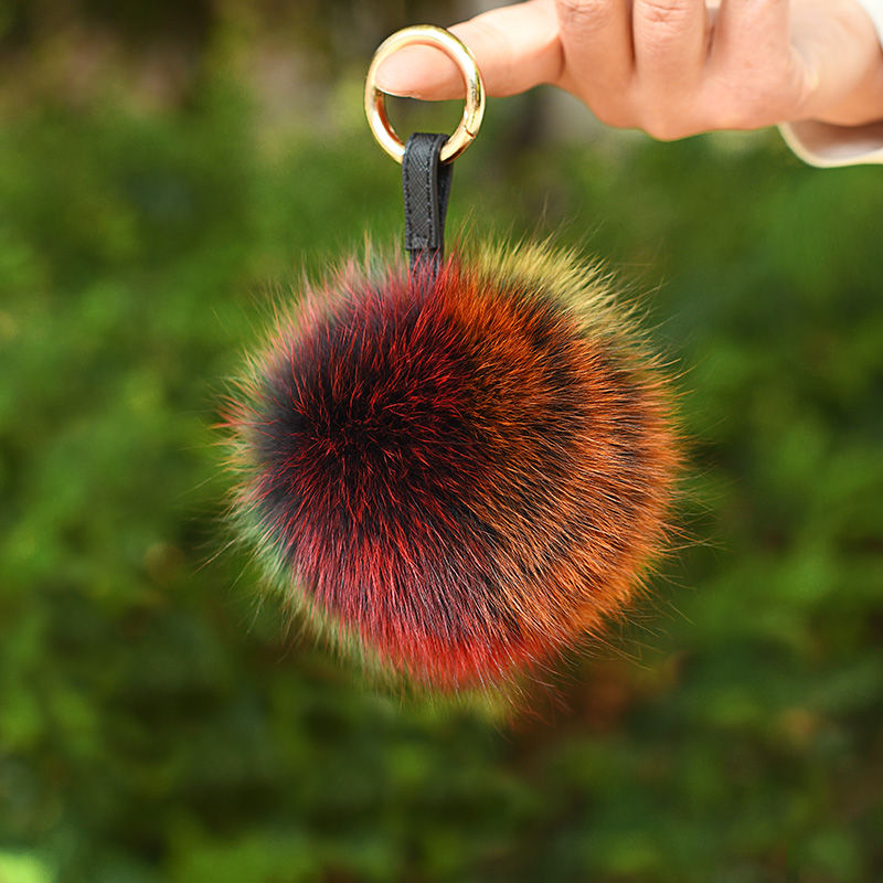 Thumbnail: Fox Fur Ball Easter Egg Bag Charm / Key Ring
