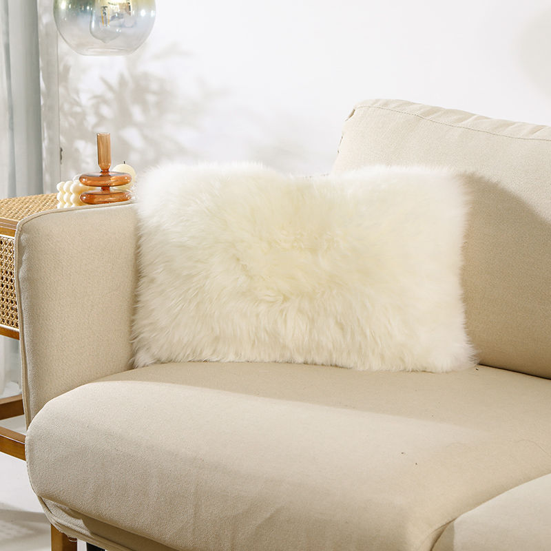 Thumbnail: Sheepskin Pillow Case / Cushion Cover in Ivory