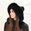 Thumbnail: Cashmere Knit Hat  With  Fox Fur Ball and Trim in Black