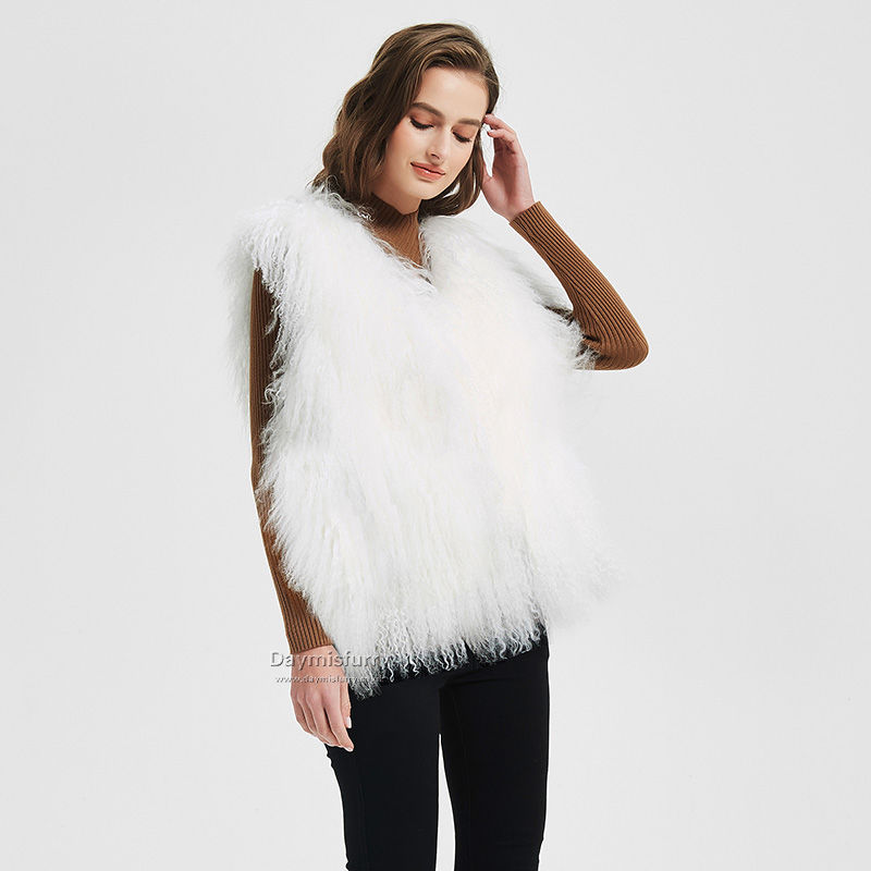 Thumbnail: Mongolian Sheepskin Vest in White