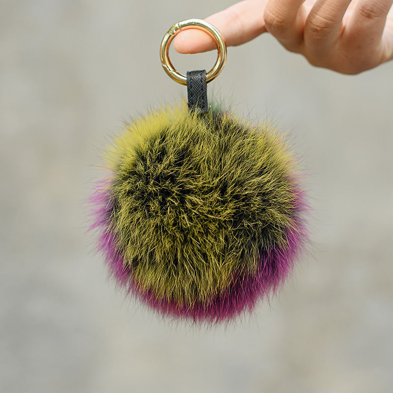 Thumbnail: Fox Fur Ball Easter Egg Bag Charm / Key Ring