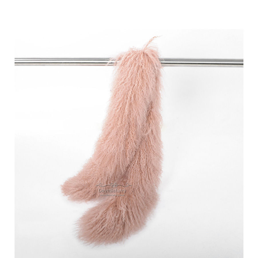 Thumbnail: Mongolian Lamb Fur Scarf in Peach