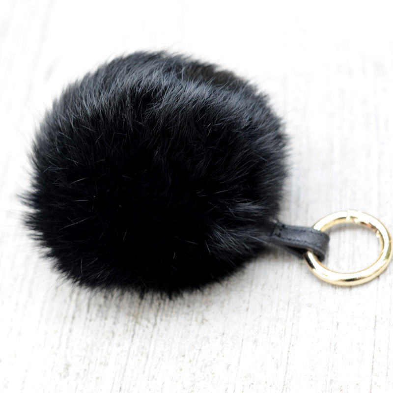 Thumbnail: Oversize Rabbit Fur Pom Pom Bag Charm