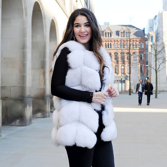Fox Fur Gilet in White | daymisfurry