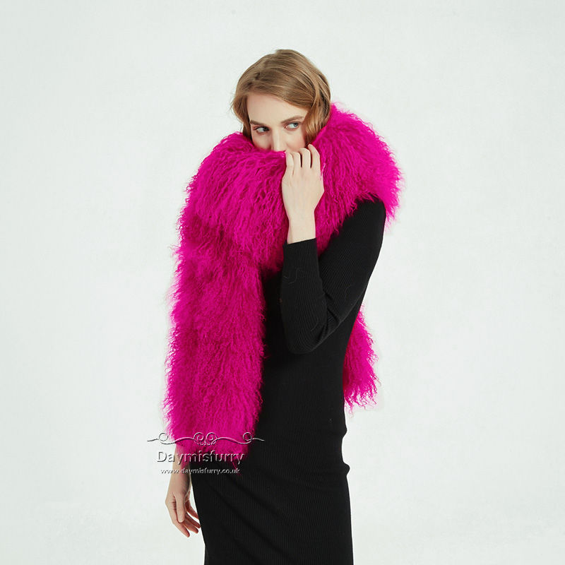 Thumbnail: Mongolian Lamb Wool Shawl in Hot Pink