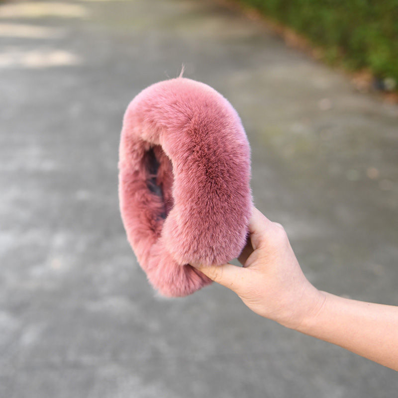 Thumbnail: Rex Rabbit Fur Headband in Kahki