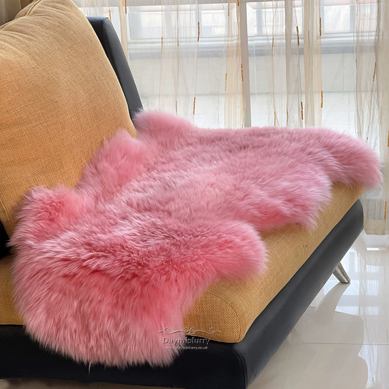 Thumbnail: 1 Pelt  Australian Whole Sheepskin Rug - Pink