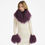 Thumbnail: Mongolian Lamb Fur Scarf & Bracelet Set in Plum