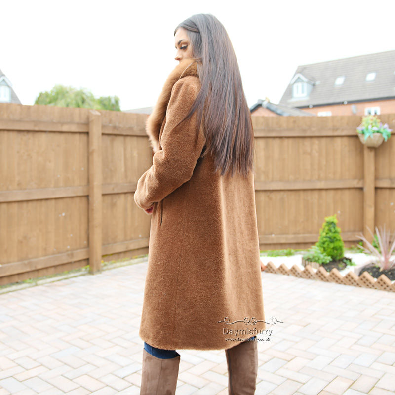 Thumbnail: Teddy  Wool Coat WIth Fox Fur Collar