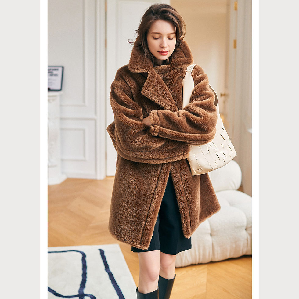 Thumbnail: Wool Teddy Jacket in Camel