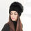 Thumbnail: Mink Fur Hat Cap With Fox Fur Top in Black